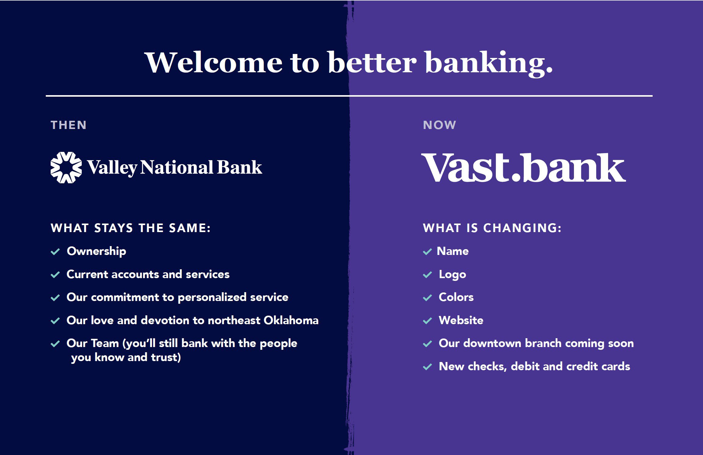 vast bank what is changing V2